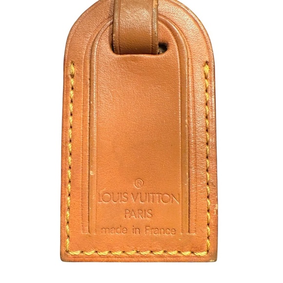 Louis Vuitton Tan Leather Bag Tag - Picture 2 of 3